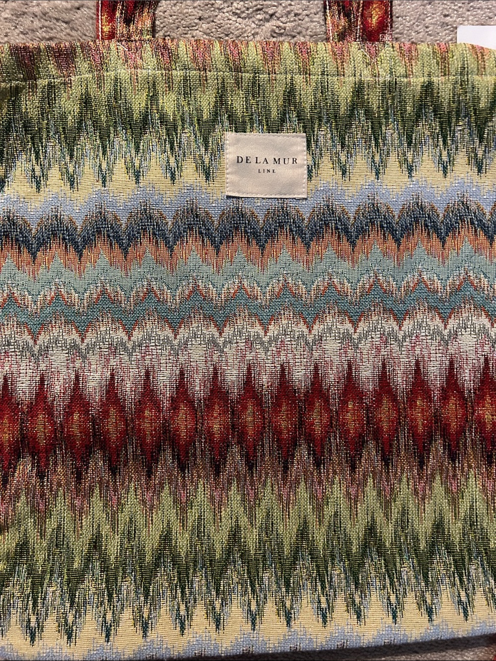 De La Mur Multicolor Zigzag Tote Bag Made in Spain NWT - Picture 10 of 10